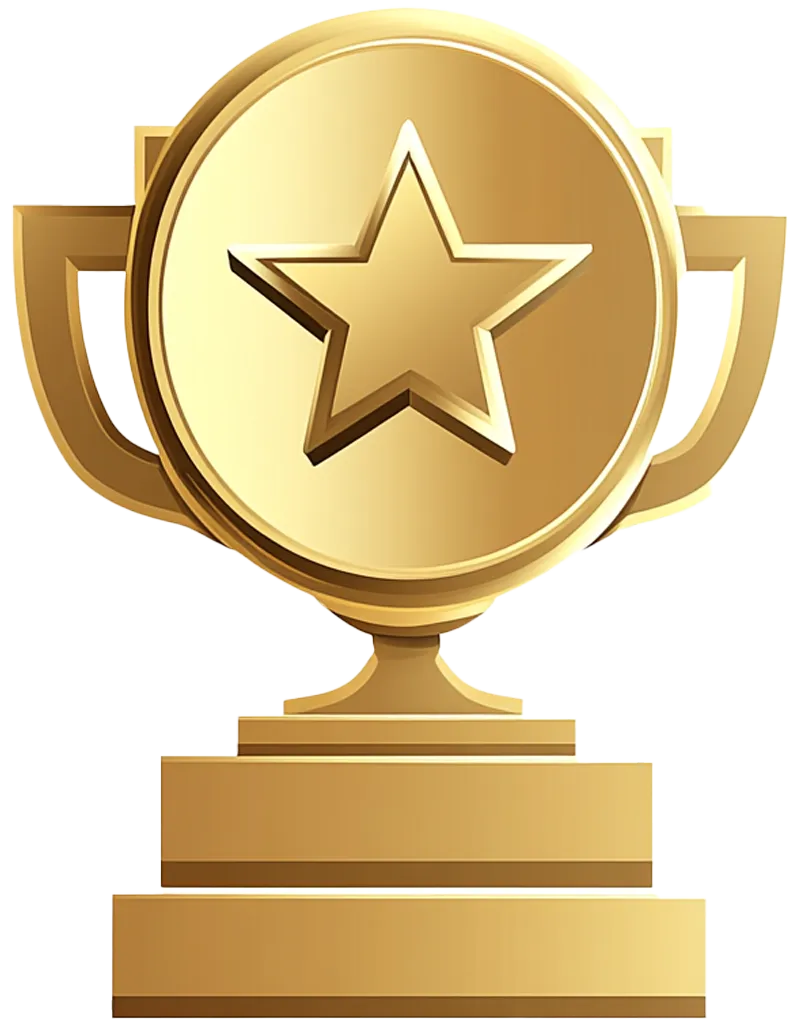 Excellence trophy and star icon